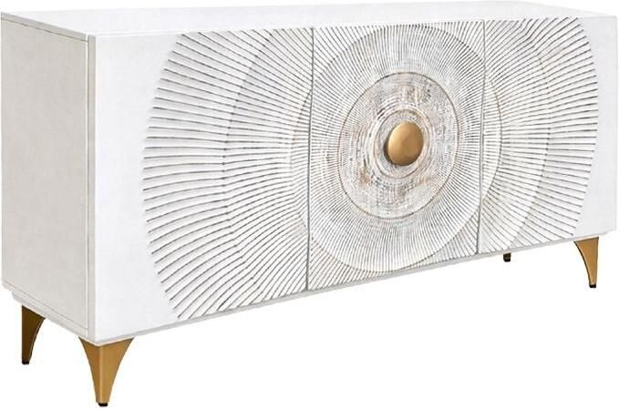 Invicta Interior Dressoir GOLDEN SUNSET 140cm 3D mangohout wit 48844