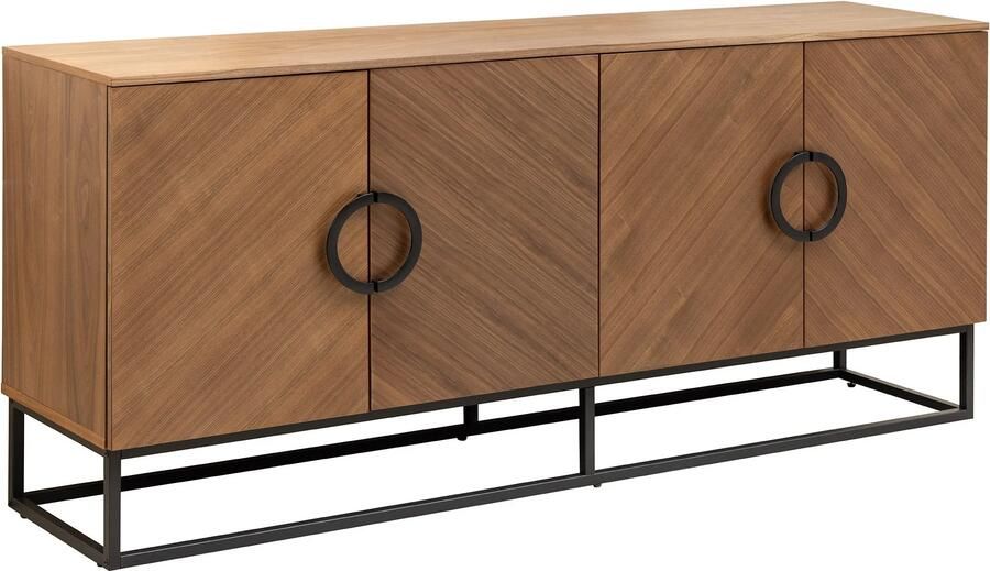 Invicta Interior Dressoir GRANDEZZA 180 cm walnoothoutlook met zwart metalen frame 46556