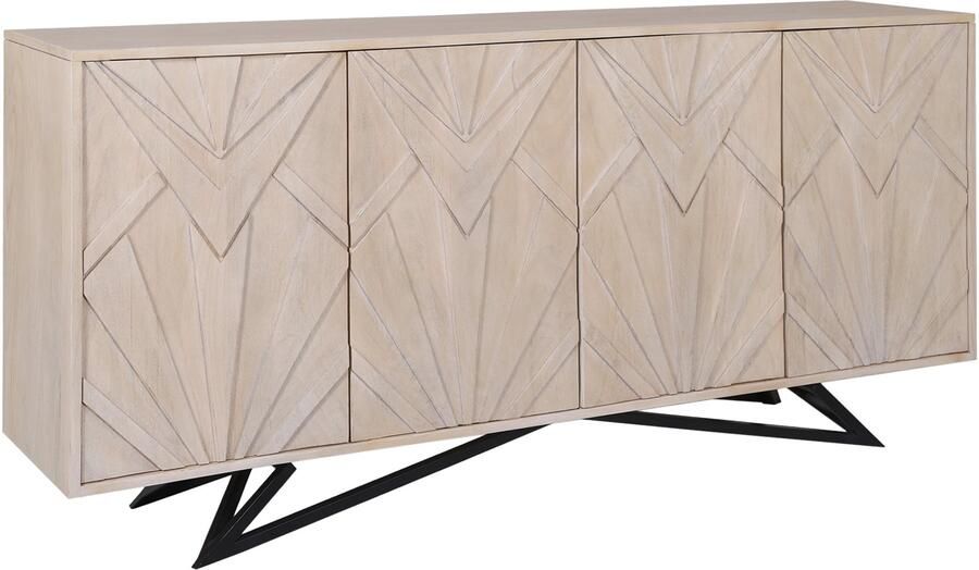 Invicta Interior Dressoir METROPOLITAN 170cm 3D mangohout white wash finish 45881