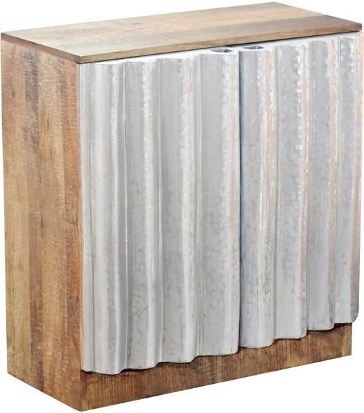 Invicta Interior Dressoir ZALVERO 75cm mangowood aluminium voorkant natural silver 45842
