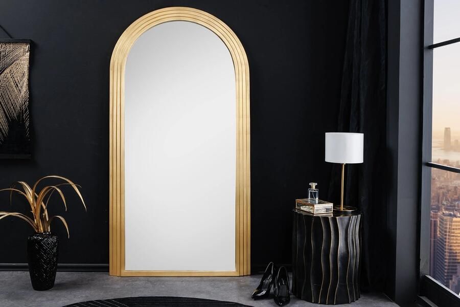 Invicta Interior Edele wandspiegel ART DECO 160 cm goudkleurige rondboogspiegel 44678