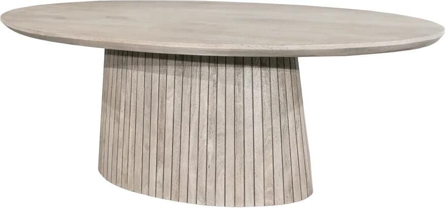 Invicta Interior Eettafel ART DECO 220cm ovaal mango hout grijs smoke 47046
