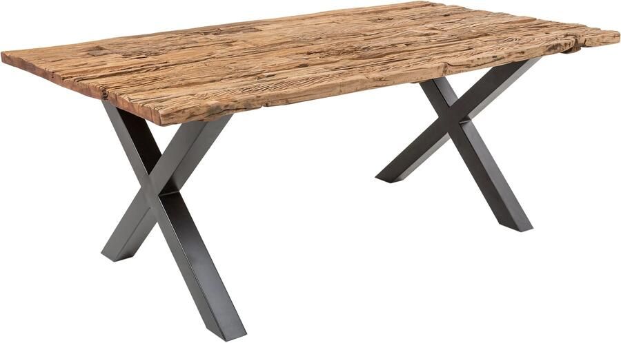 Invicta Interior Eettafel BARRACUDA 180 cm met X-poten naturel zonder glazen blad. 39698 - Foto 2