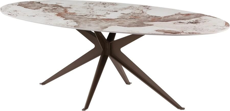 Invicta Interior Eettafel PANDORA 220cm ovaal keramiek brons