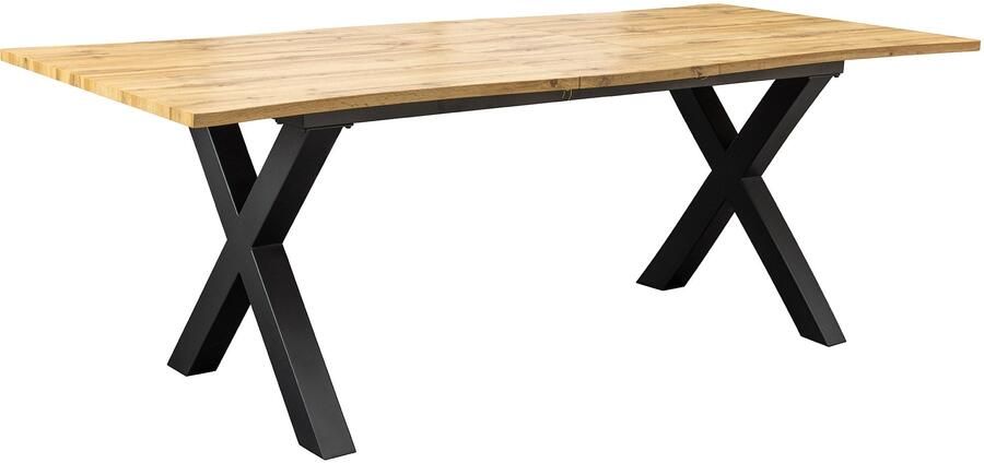 Invicta Interior Eettafel WILD 160-200cm tafelblad 25mm X-poten wild eiken-look naturel extendable 45078