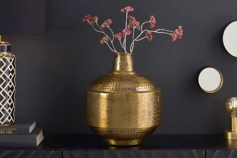 Invicta Interior Elegante vaas ORIENT 35cm antiek koperen gehamerd ontwerp 41552