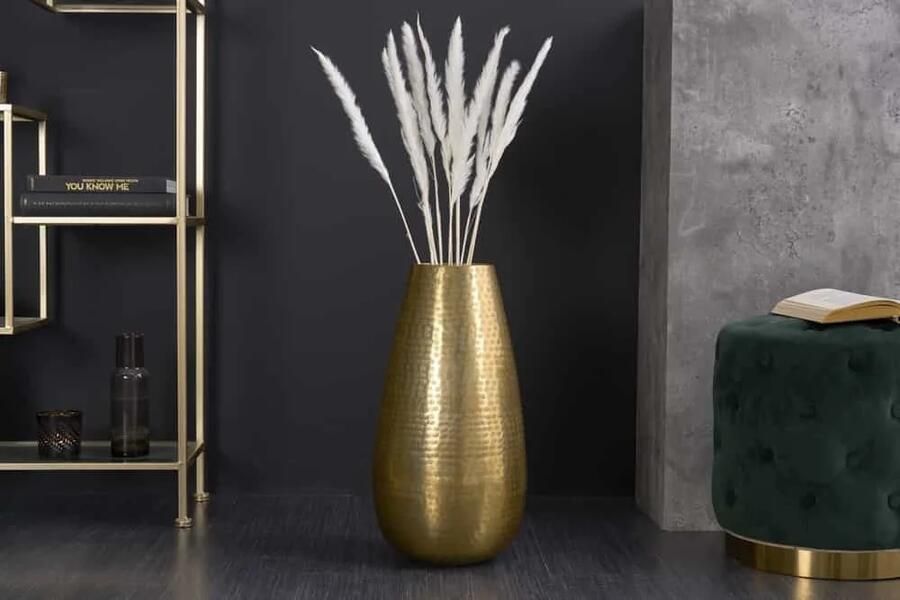 Invicta Interior Elegante Vaas ORIENT 50cm goud in Grid Hammerschlag Design 41549
