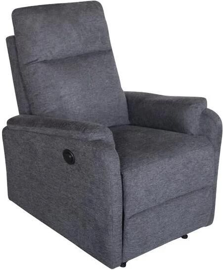 Invicta Interior Elektrisch verstelbare fauteuil HOLLYWOOD in grijze structuurstof
