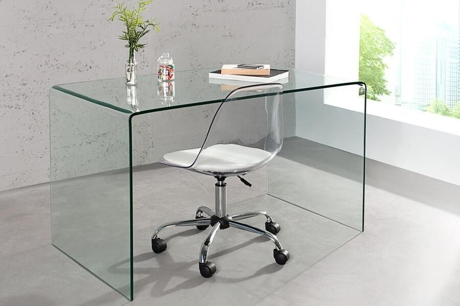 Invicta Interior Extravagante glazen eettafel FANTOME 120cm transparant bureau volledig glazen tafel 22862