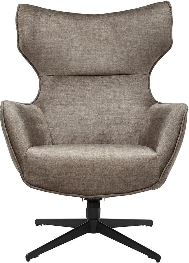 Invicta Interior Fauteuil VOGUE 360° draaibaar taupekleurig fluweel met zwart metalen frame 46701