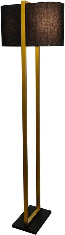 Invicta Interior Floor lamp COLLEEN 160cm metal gold w black base and lampshade