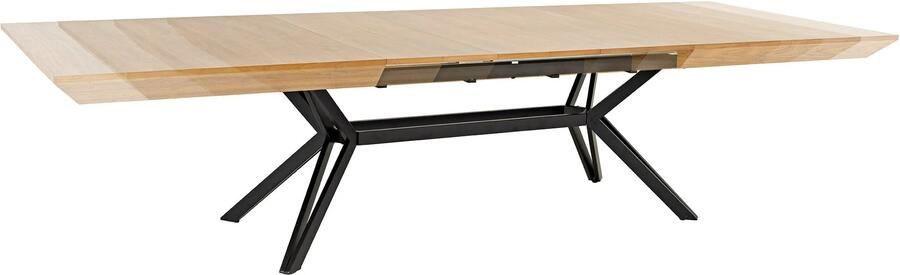 Invicta Interior GIANT eettafel 200-320 cm uitschuifbaar natuurlijke eikenhouten look met zwart metalen frame 46566