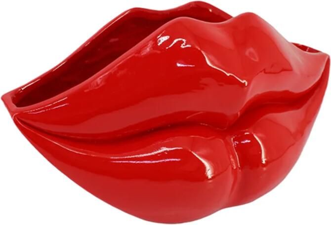 Invicta Interior Glamour decoratieve vaas LIP 40cm lippen rood 70090