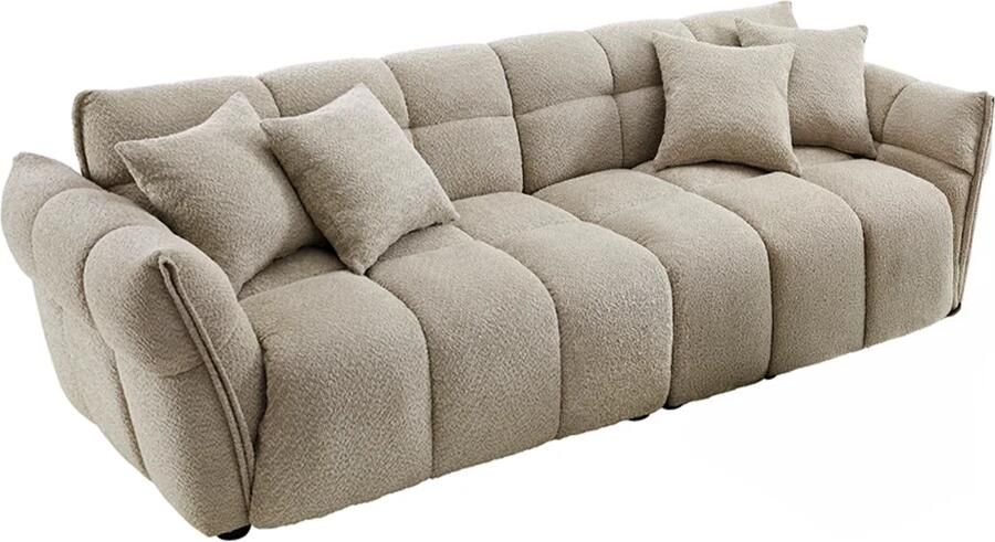 Invicta Interior Grote 3-zits XXL bank CLOUD 260cm boucléstof champagne greige 44072