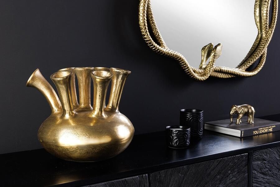 Invicta Interior Handgemaakte vaas KIYA 35cm goud met zeven openingen bloemenvaas 44861