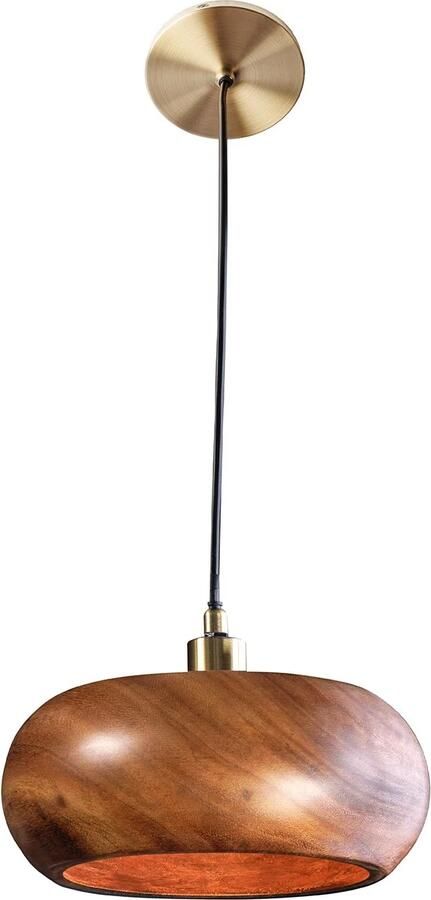 Invicta Interior Hanglamp ALVA 25 cm ijzer en acaciahout naturel 47026