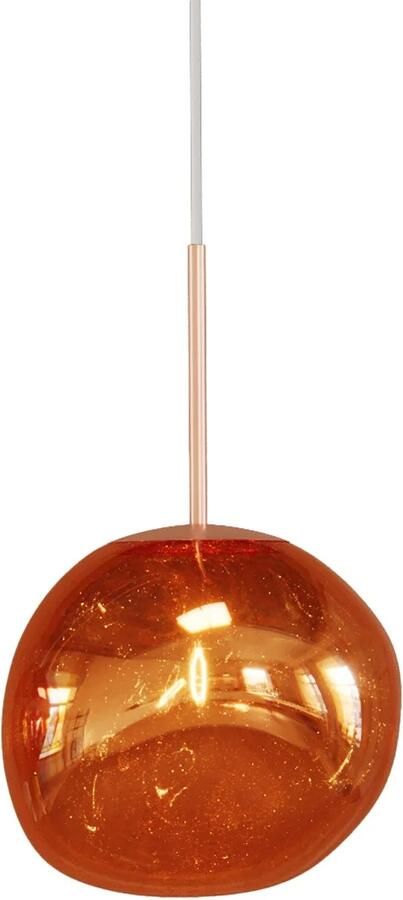 Invicta Interior Ronde hanglamp LIQUID DIAMOND 20cm koperen glazen stalen bollamp 46015