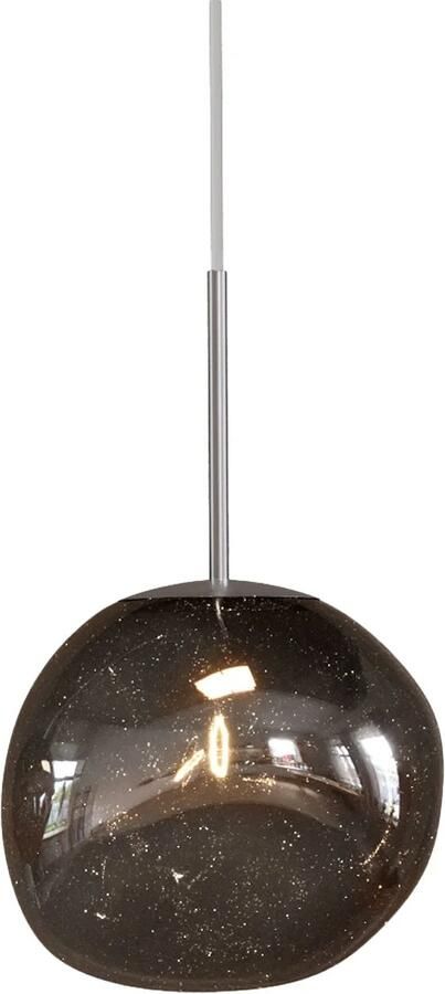 Invicta Interior Ronde hanglamp LIQUID DIAMOND 20cm smoke glas stalen bollamp 46016