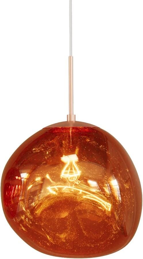 Invicta Interior Ronde hanglamp LIQUID DIAMOND 35cm koperen glazen stalen bollamp 46018