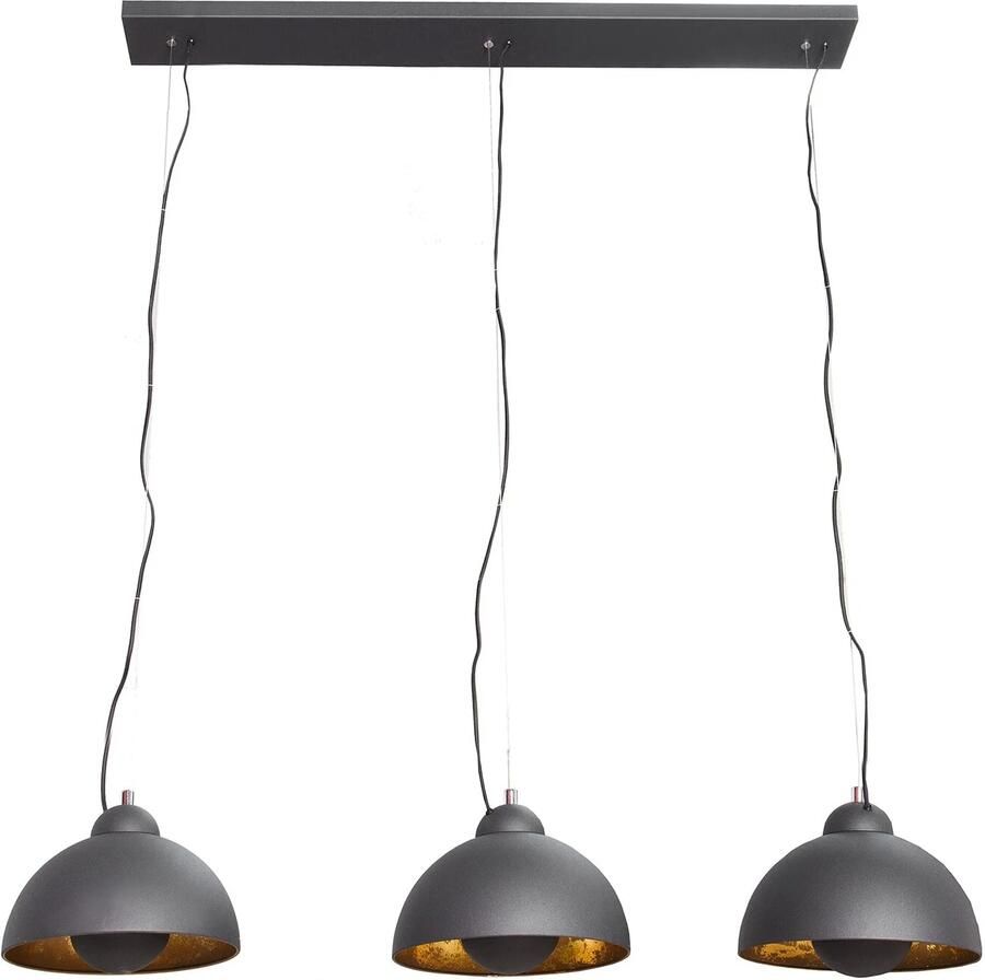 Invicta Interior Elegante hanglamp STUDIO 3 110cm zwart bladgoud look drie tinten 36228 - Foto 2