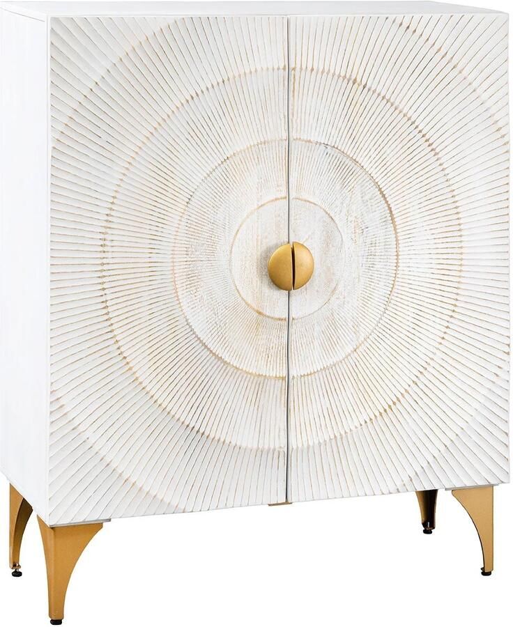 Invicta Interior Highboard GOLDEN SUNSET 120cm 3D mangohout witgoud handgemaakt 48108