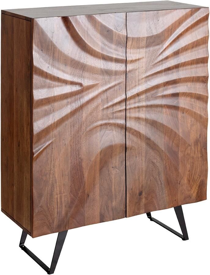 Invicta Interior Massief houten TV lowboard MOUNTAIN SOUL 200cm acacia groen brons hangend natuursteen zwart 46112 - Foto 2