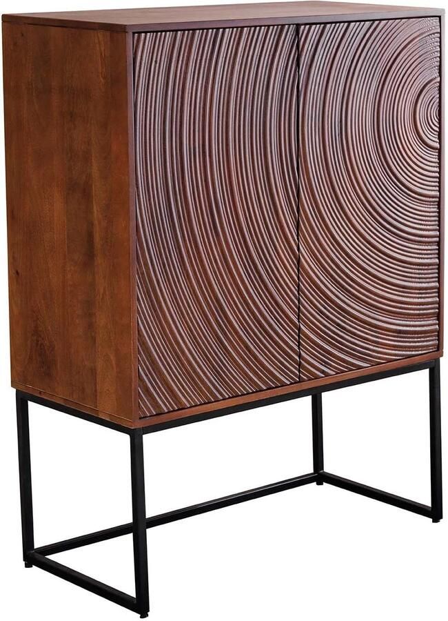Invicta Interior Highboard ORBIT 120 cm 3D bruin mangohout 47626