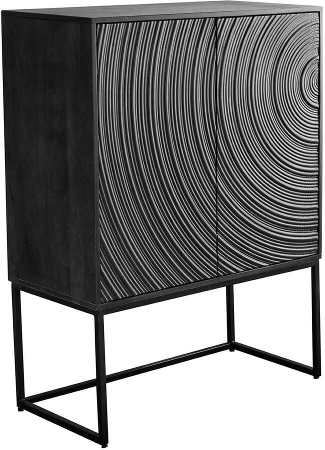 Invicta Interior Highboard ORBIT 120cm 3D optik mangohout zwart 47606