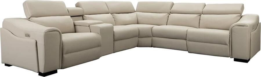 Invicta Interior Hoekbank PRIME multifunctioneel elektrisch verstelbaar met opbergruimte kunstleer beige 48681
