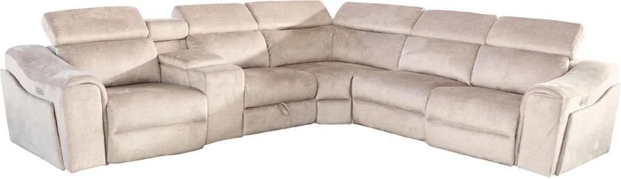 Invicta Interior Hoekbank PRIME multifunctioneel elektrisch verstelbaar met opbergvak vogue velours beige 48683