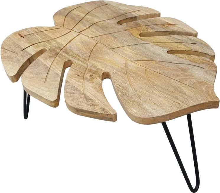 Invicta Interior Koffietafel LEAF 75cm met haarpinpoten mangohout naturel 49346
