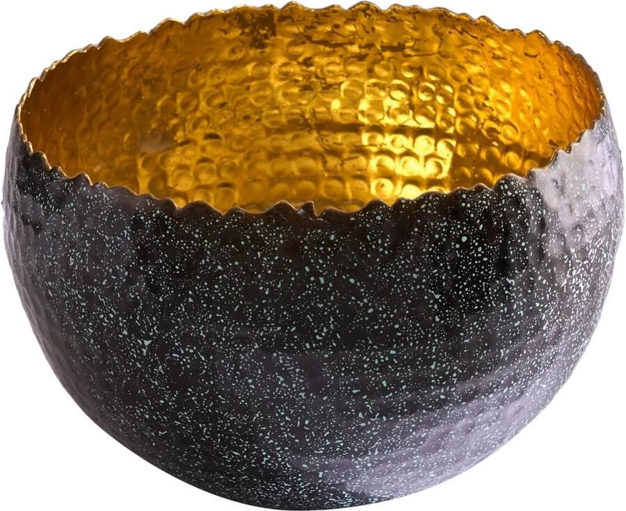 Invicta Interior Handgemaakte decoratieve kom ORIENT 23cm goud met patina in klassiek gehamerd ontwerp 41564 - Foto 2