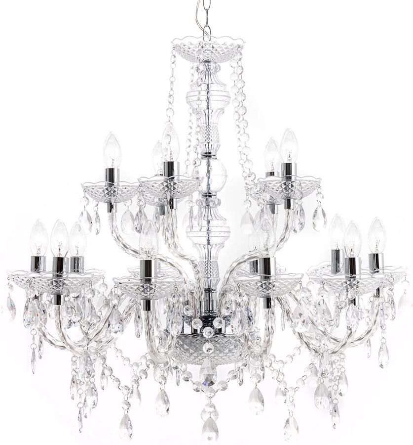 Invicta Interior Design kroonluchter CRYSTAL XL 80cm helder acryl 15-armige kroonluchter 1281 - Foto 2