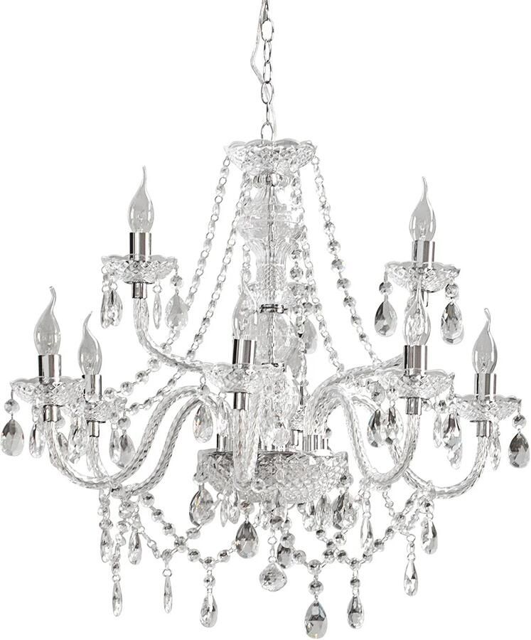 Invicta Interior Elegante kroonluchter CRYSTAL 75 cm helder acryl 9-armige kroonluchter 1283 - Foto 2