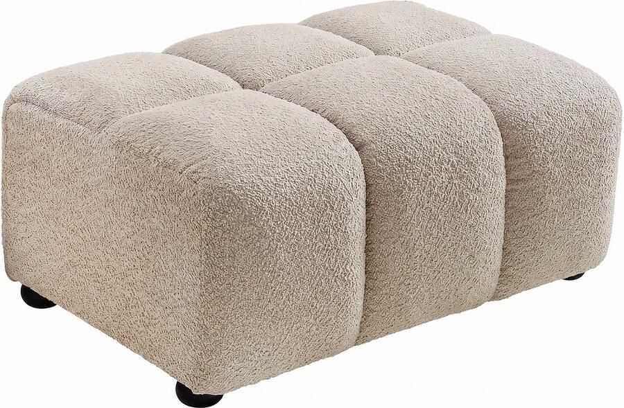 Invicta Interior Kruk CLOUD 100cm bouclé champagne greige 44174