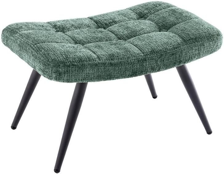Invicta Interior Kruk SCANDINAVIA met zwarte metalen poten groen chenille stof
