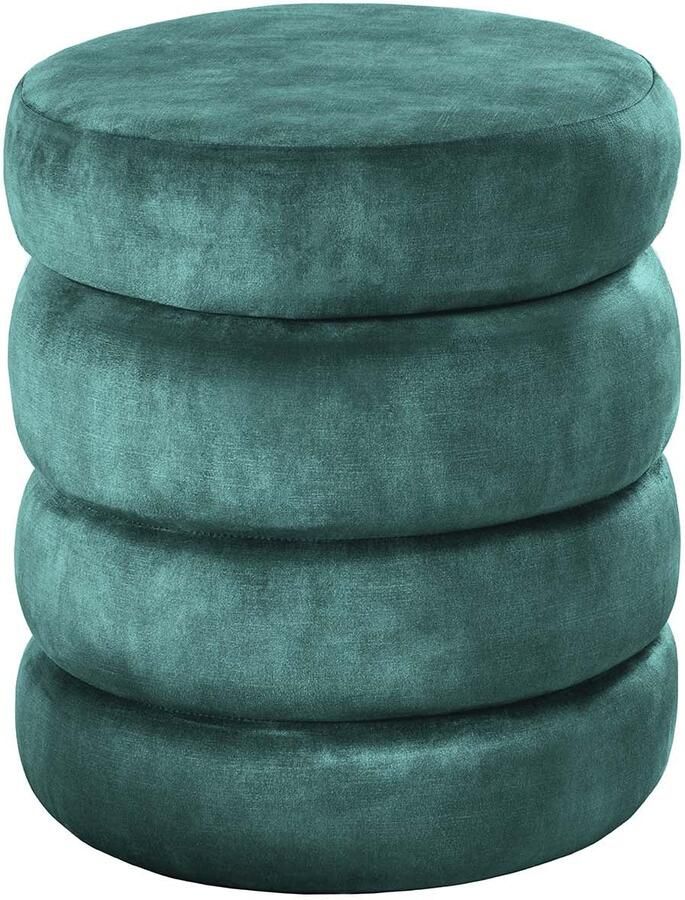 Invicta Interior Kruk VOGUE 40cm rond bekleed met opbergruimte fluweel groen