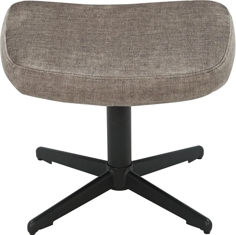 Invicta Interior Kruk VOGUE 45 cm draaibaar fluweel taupe met zwart metalen frame 46702