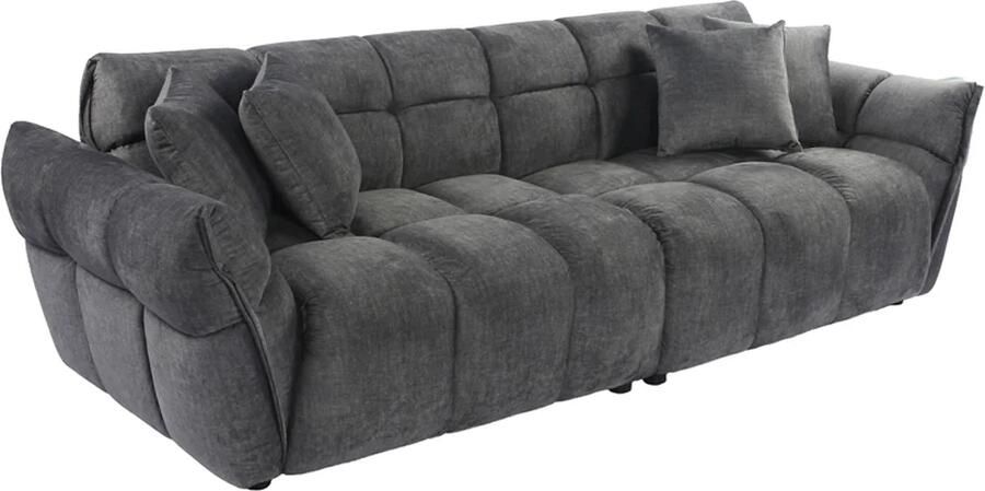 Invicta Interior Loungebank CLOUD 260cm 3-zits XXL vogue velvet grey 49022