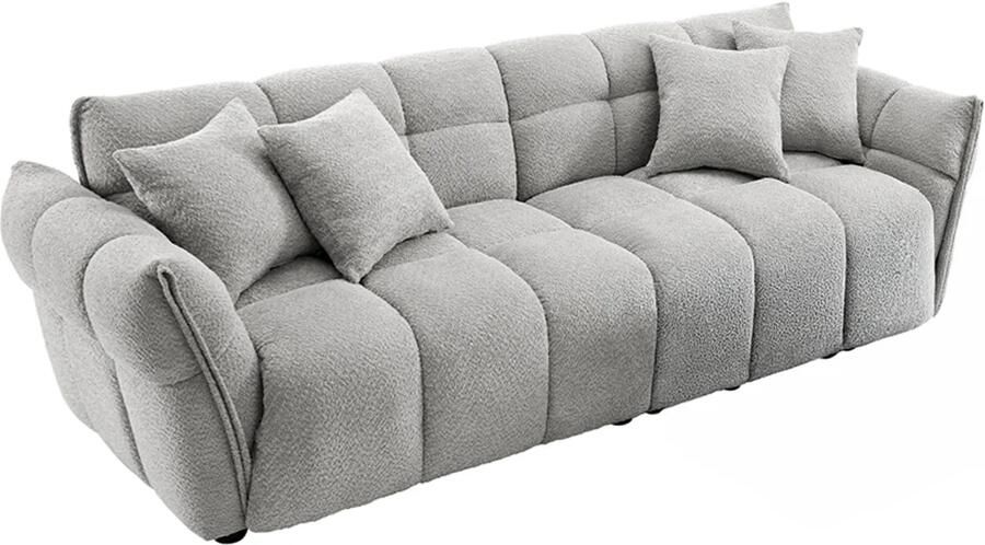 Invicta Interior Loungebank CLOUD 260cm 3-zitter XXL bouclégrijs 44073
