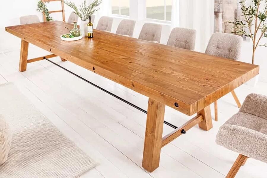 Invicta Interior Massieve eettafel FINCA 300cm vintage bruin gerecycled grenenhout 44507