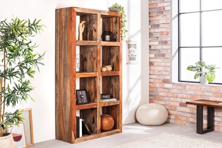Invicta Interior Massieve plank MAKASSAR 180cm Sheeshamhout smoke finish 8 vakken handgemaakt 43065 - Foto 2