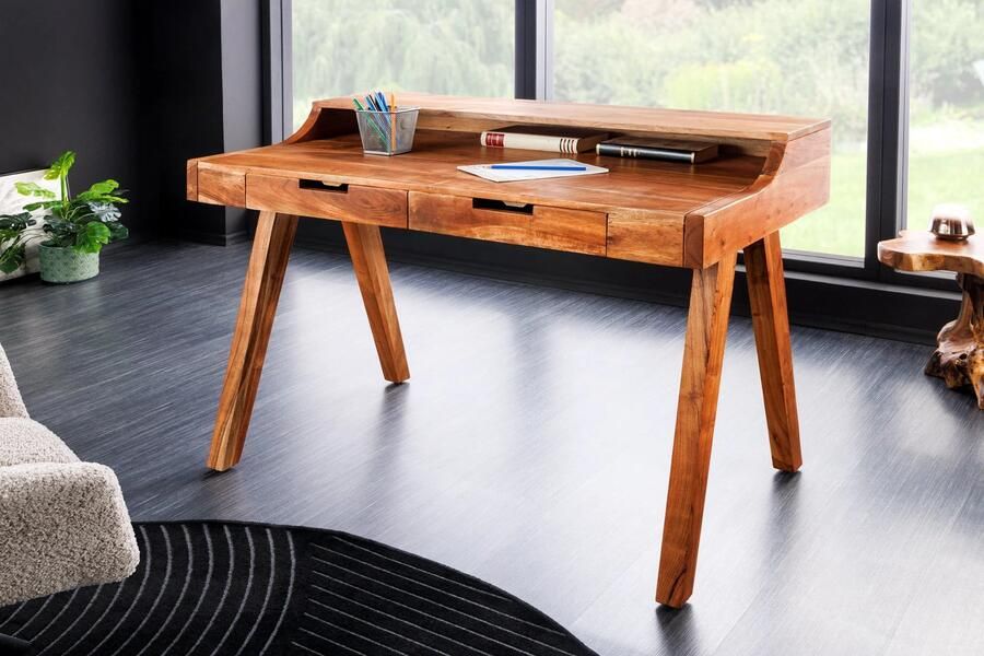 Invicta Interior Massieve secretaresse MONSOON 100cm natuurlijk acaciahouten bureau 44447