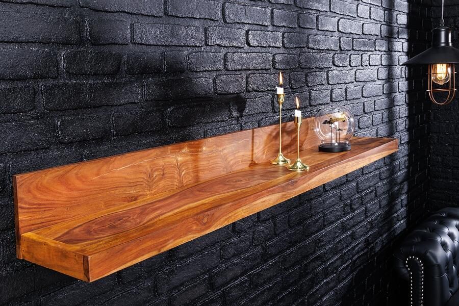 Invicta Interior Massieve wandplank MAKASSAR 110 cm bruin sheeshamhout en afwerking 44745