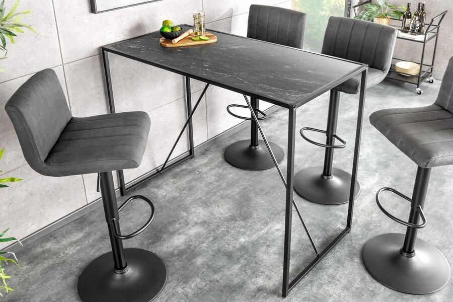 Invicta Interior Moderne bartafel SLIM LINE 120 cm grafiet metalen bartafel 44736 - Foto 2