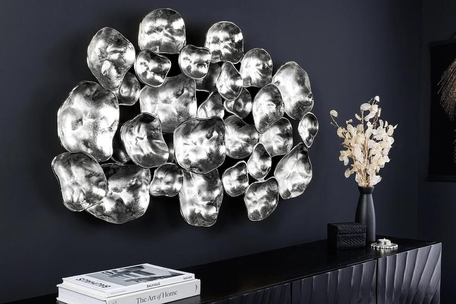 Invicta Interior Moderne wanddecoratie VARIATION 105cm zilver metaal handgemaakt 43822