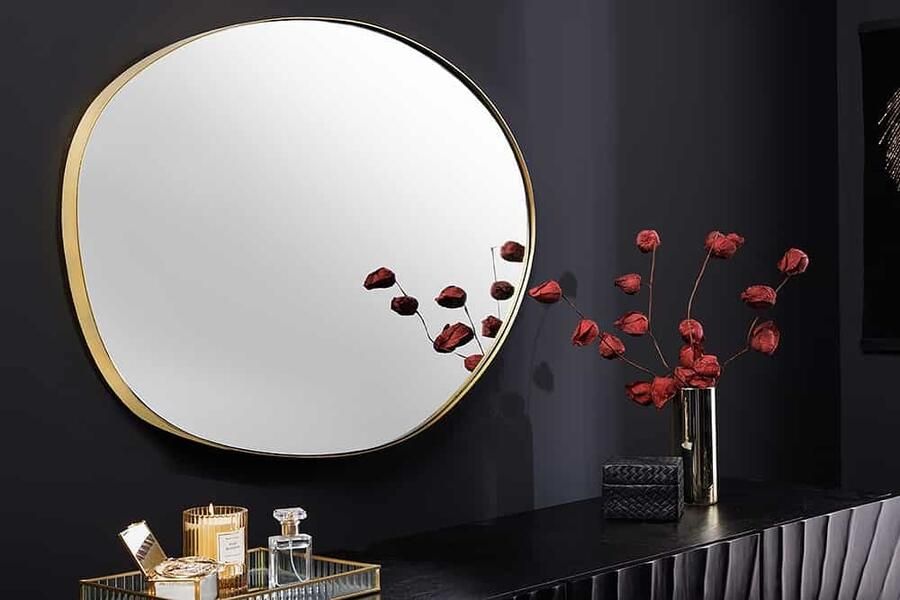 Invicta Interior Moderne wandspiegel NOEMI 75cm goud metaal organische vorm handgemaakt 43820