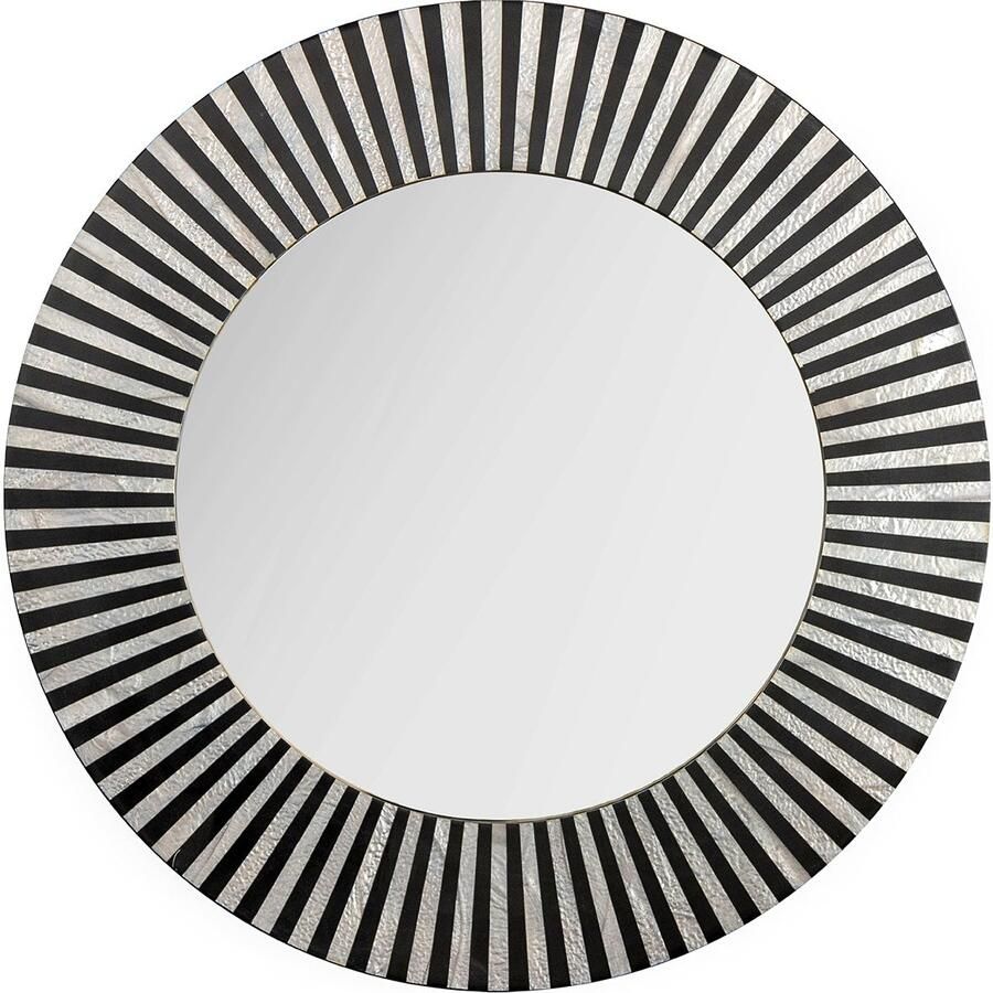 Invicta Interior Muurspiegel HARMONY NATURE 60cm BONE INLAY zwart wit 44887