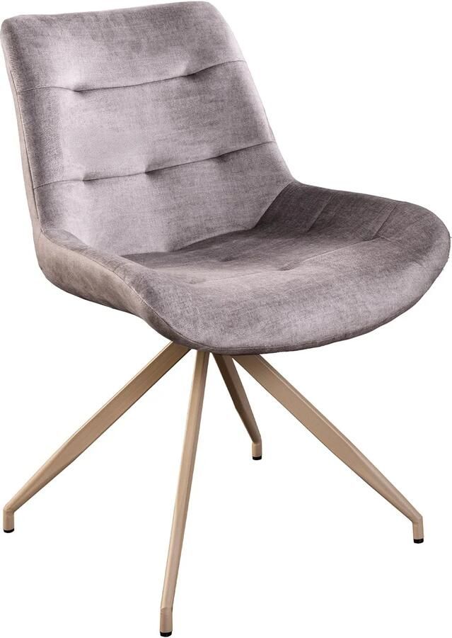 Invicta Interior Retro velours fauteuil DIVANI in taupe beige 48608