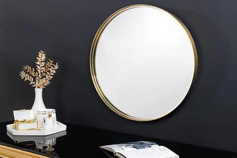 Invicta Interior Ronde wandspiegel PORTRET 50cm goud metalen frame handgemaakt 42798